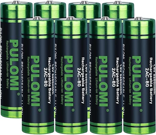 PULOMI 8pcs AA Battery AA Rechargeable Batteries, High Capacity 1.5V 2400mAh 3600mWh, Fast Charge, 2000+ Cycle, Batteries Only, Charger Box is Not