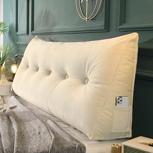 Miniatura 5 de Cojín triangular para la espalda, almohada de cuña larga para dormir después de la cirugía, almohadas de lectura para sentarse en la cama, cojín