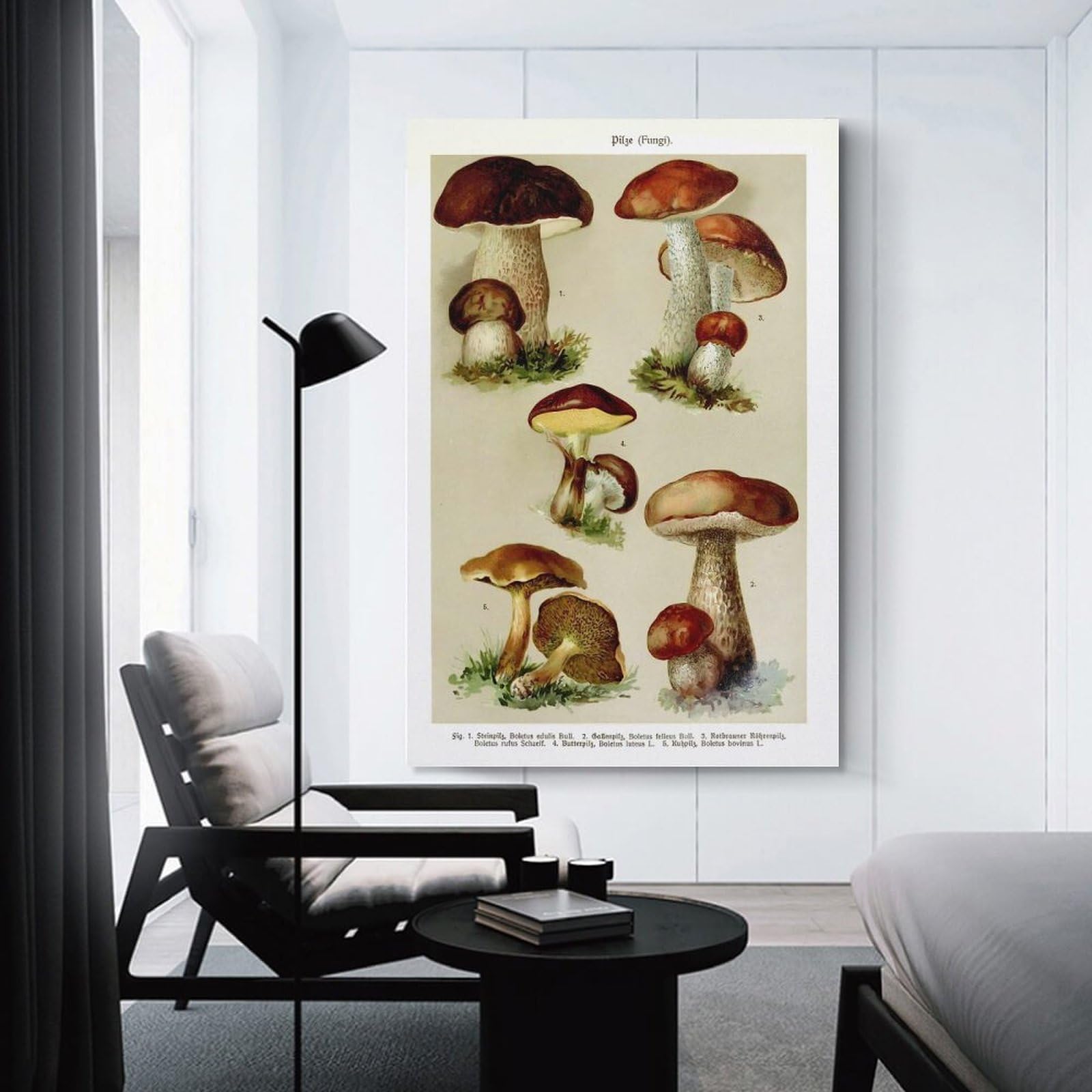 Junmoney Classic Mushroom Fungi Wall Art Print, 20x30inch(50x75cm), for Front Hall, Corridor Or Welcome Spaces, Wall Decor to Refresh Empty Corners