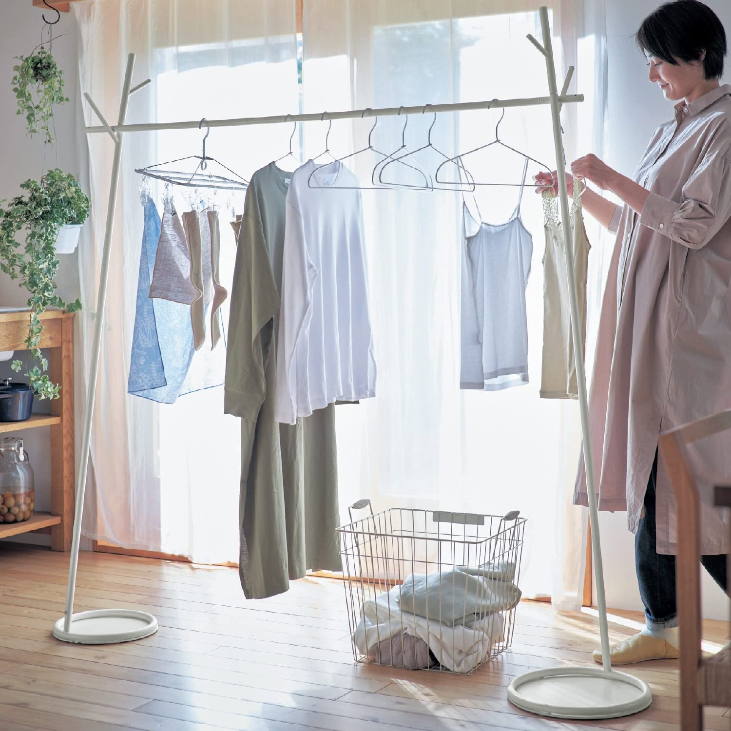 Amazon.co.jp : [ベルメゾン] 室内物干し ツリー型 ポール