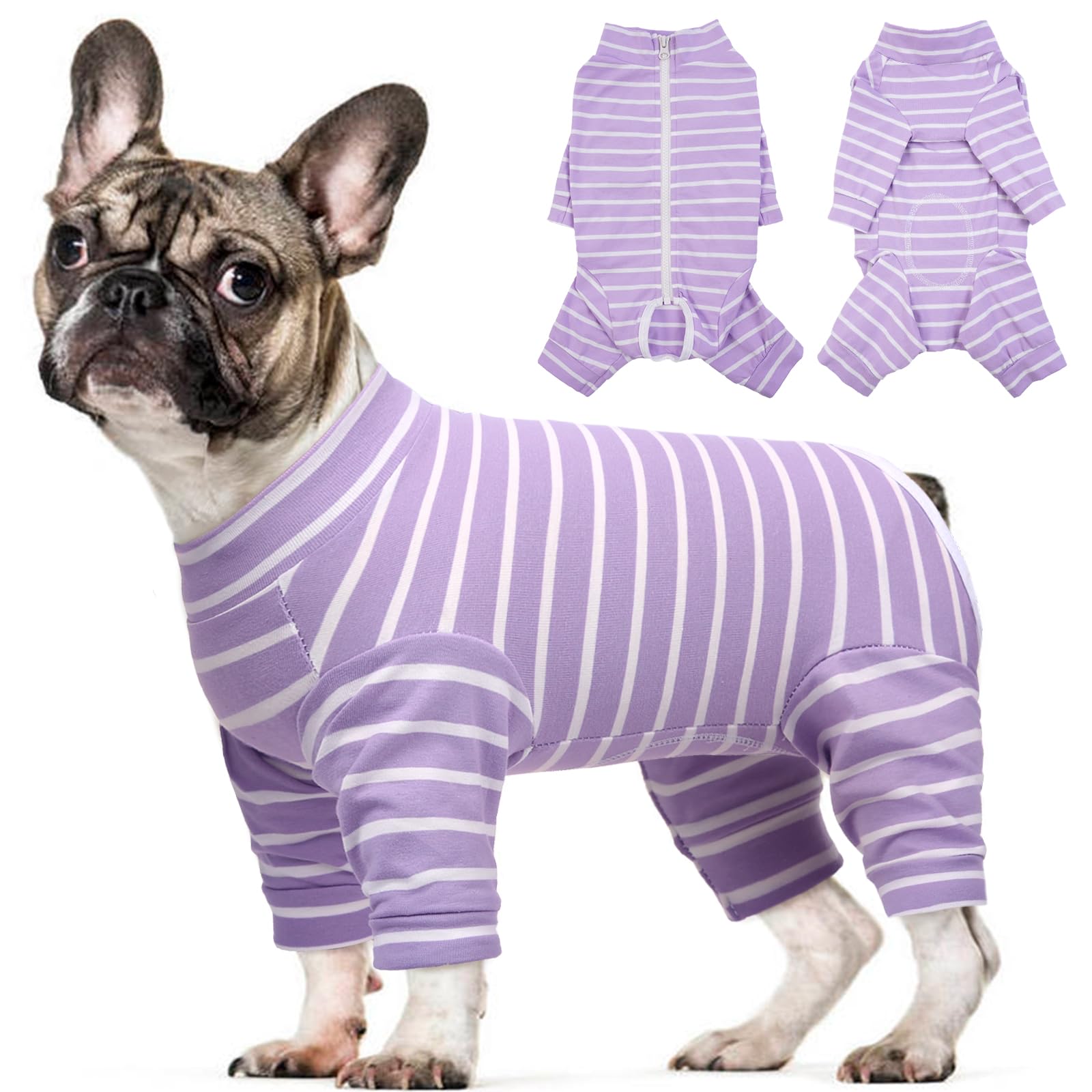 Kuoser Dog Surgery Recovery Suit Onesie for Small and Medium Female Dogs - Purple M