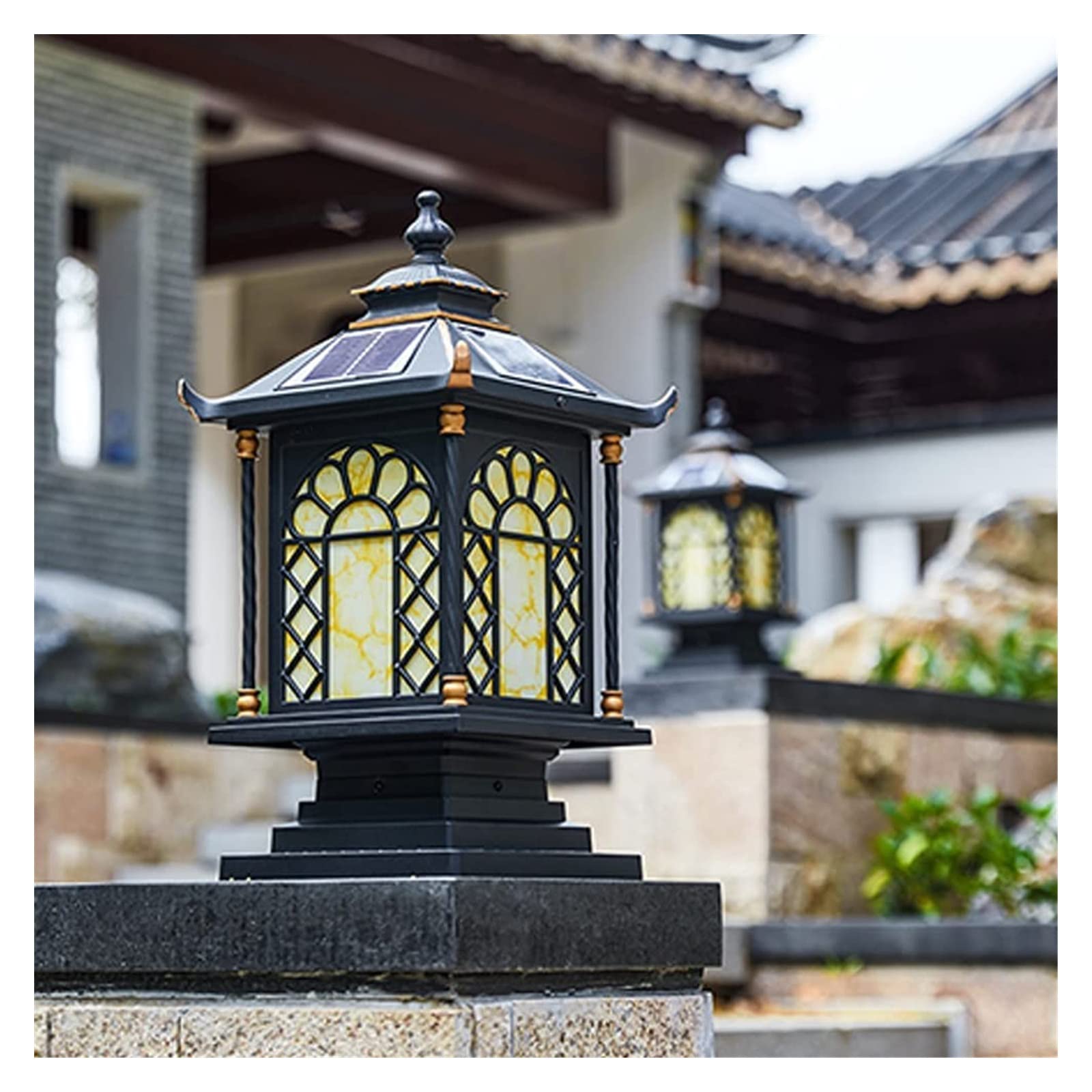 Lampy Zewnętrzne Na Słupach Oświetleniowych, Oświetlenie Dziedzińca, Lampa Solarna Na Słupku Ogrodzeniowym, Lampa Słupkowa, Lampa Bramowa, Lampa Zewnętrzna Na Zewnątrz, O(Wysokość: 45 Cm)