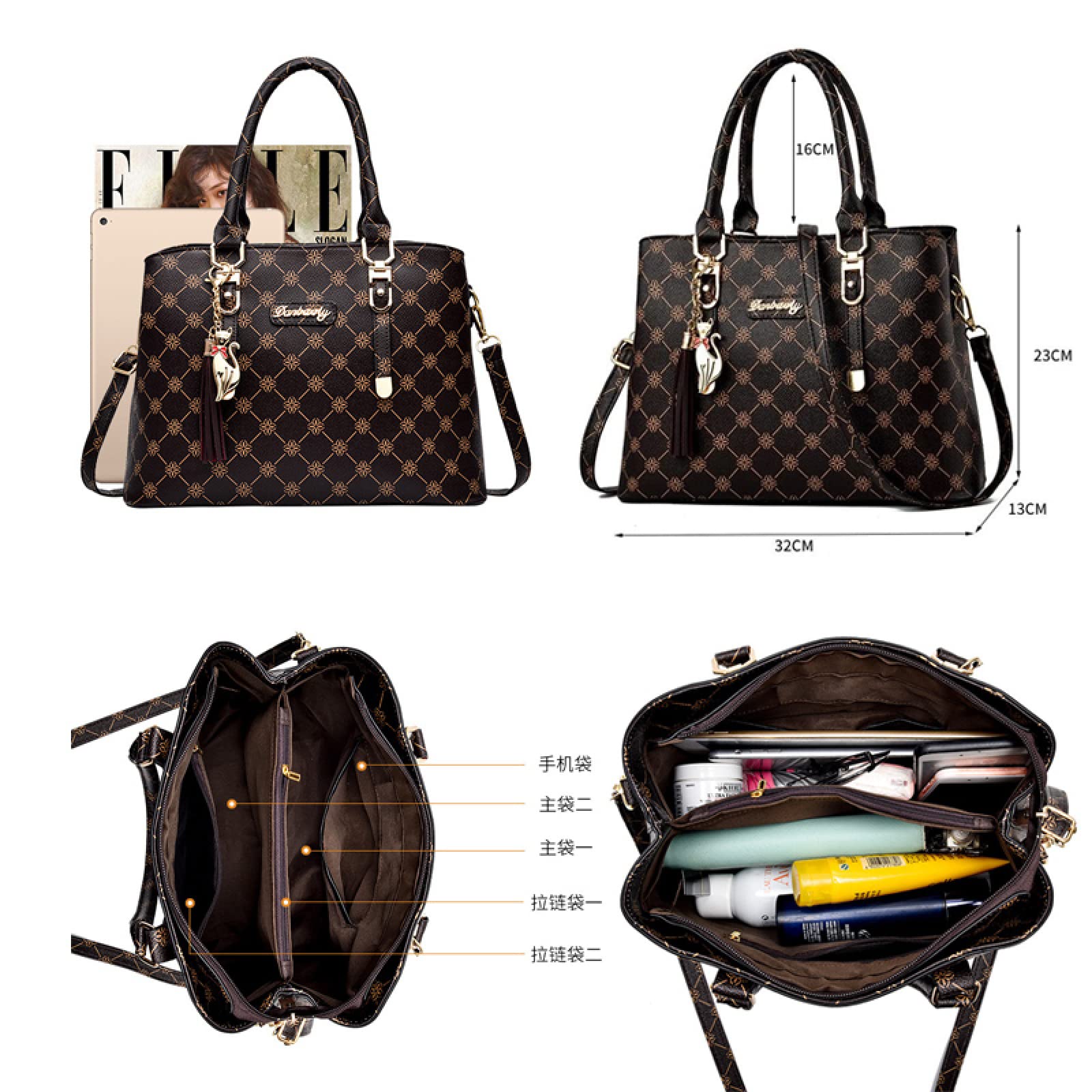 Torby na ramię dla kobiet nowa letnia torba plażowa damska torba crossbody moda tote damska luksusowa torebka na co dzień designerska torebka, Burgund
