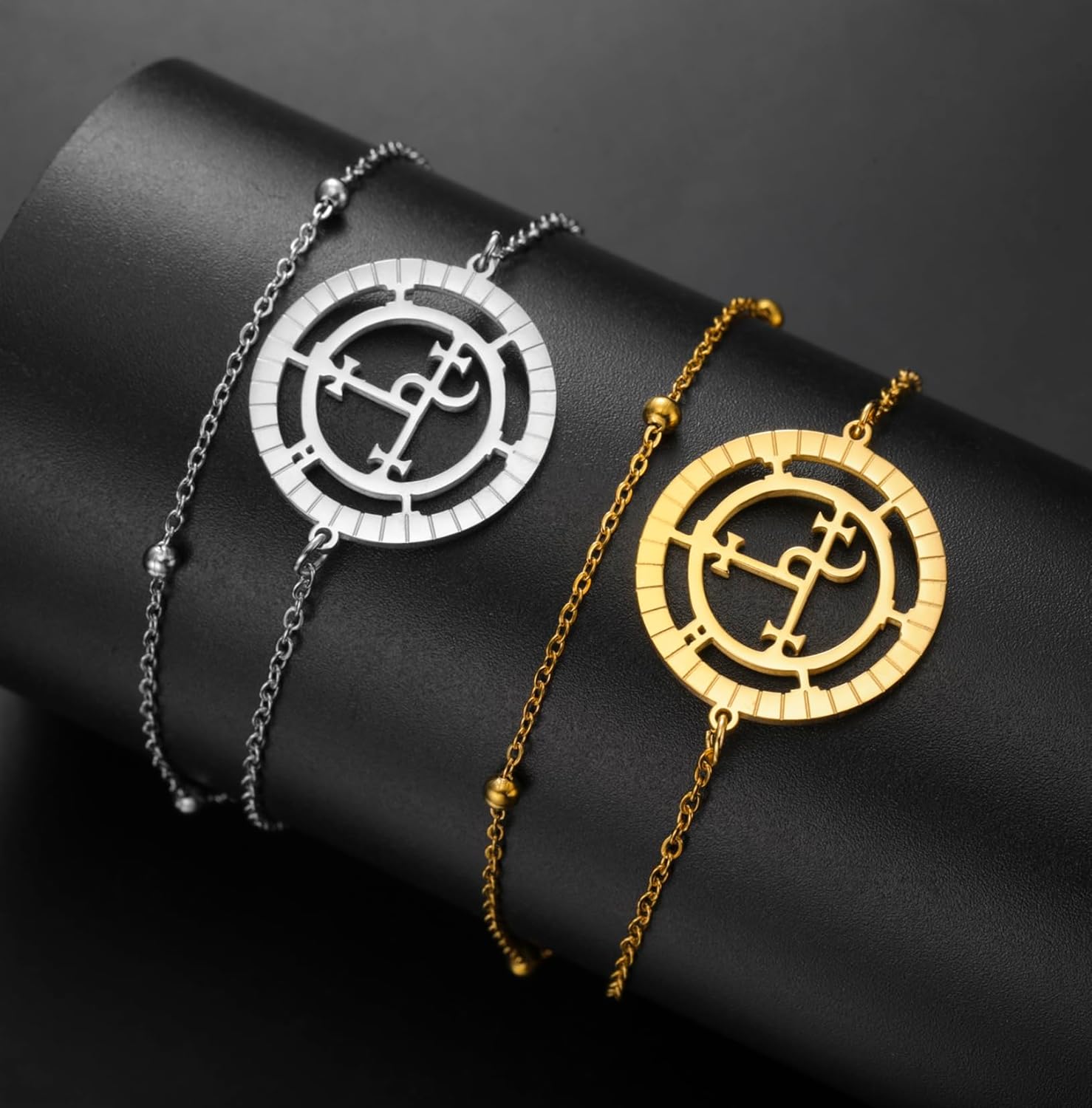 EUEAVAN Sigil of Lilith Bracelet Hecate Anklet Handmade Braided Rope Lucky Red String Gothic Amulet Triple Moon Goddess Jewelry Pagan Mythology Witchcraft Gift Women Men - Image 5