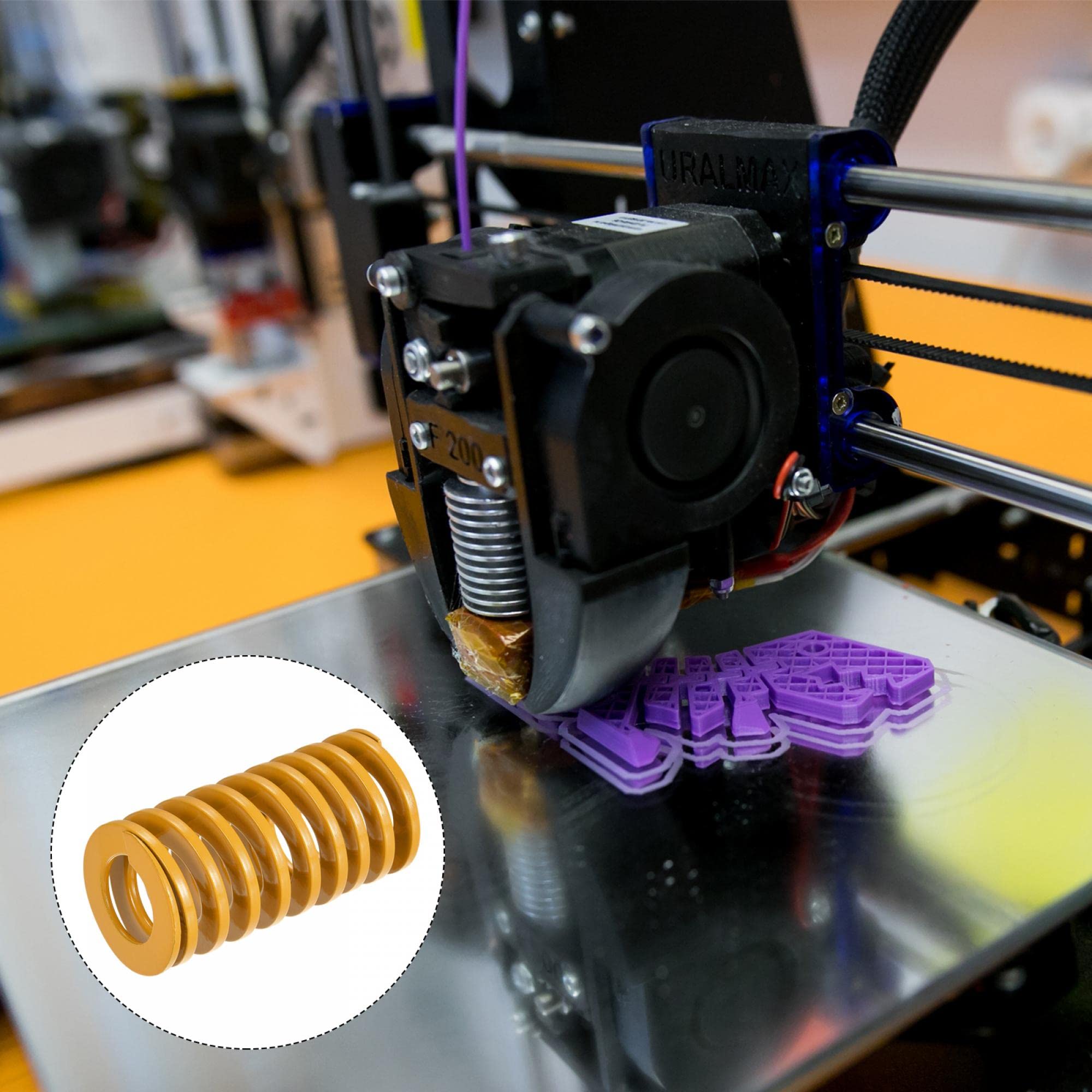 MroMax Druckfeder Für 3D-Drucker – 5 Stück, 30 Mm Außendurchmesser, Gelb (leichte Last)