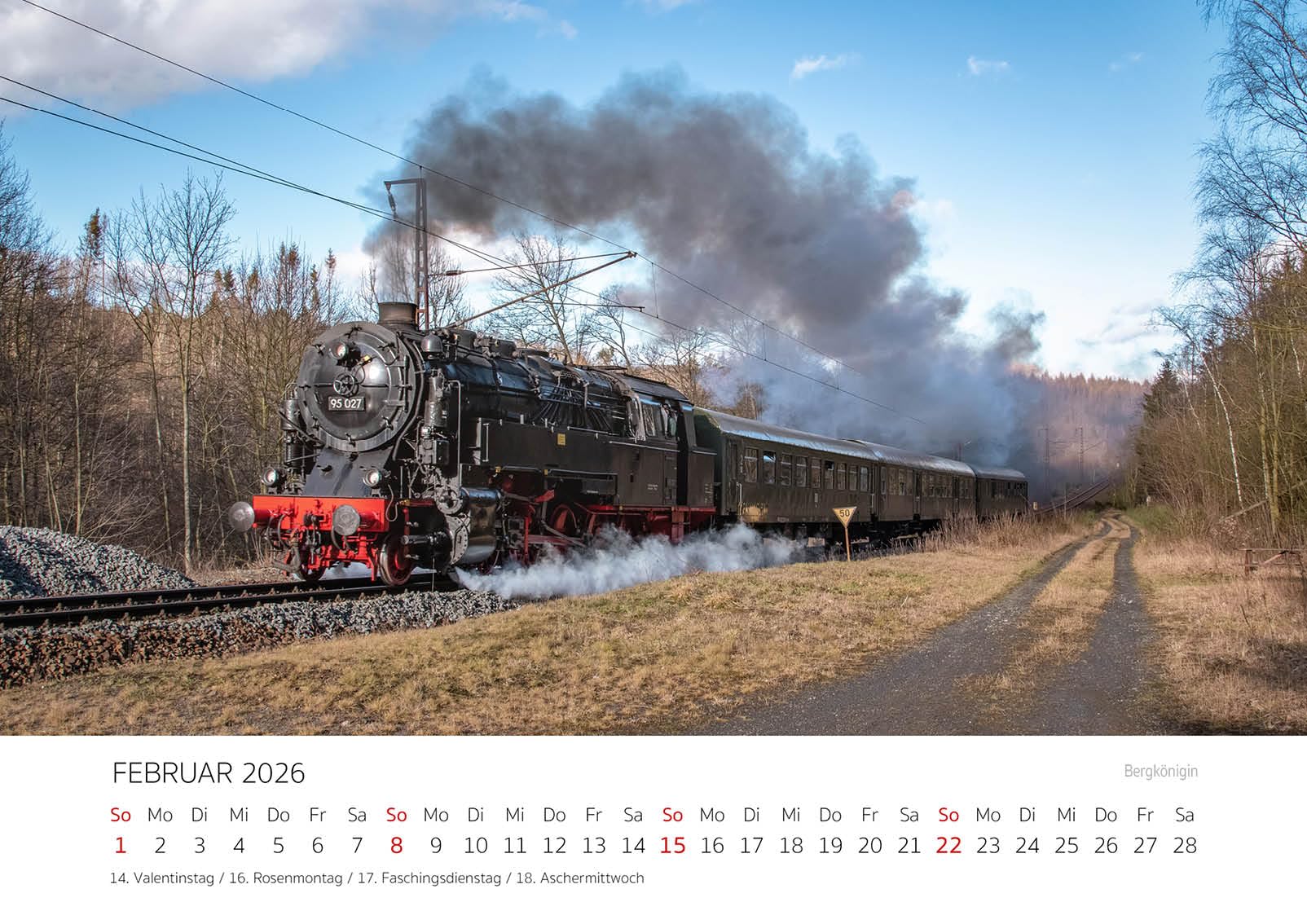 Calendario De Pared 2026 Museumsbahnen - Formato DIN A3, Papel Premium 170 G/m², Imágenes Espectaculares De Trenes