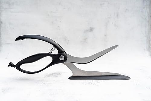 Miniatura 5 de MyHoome Tijeras antiadherentes para pizza con base de agarre seguro, cortador de pizza de acero inoxidable de grado alimenticio, cortador y servidor