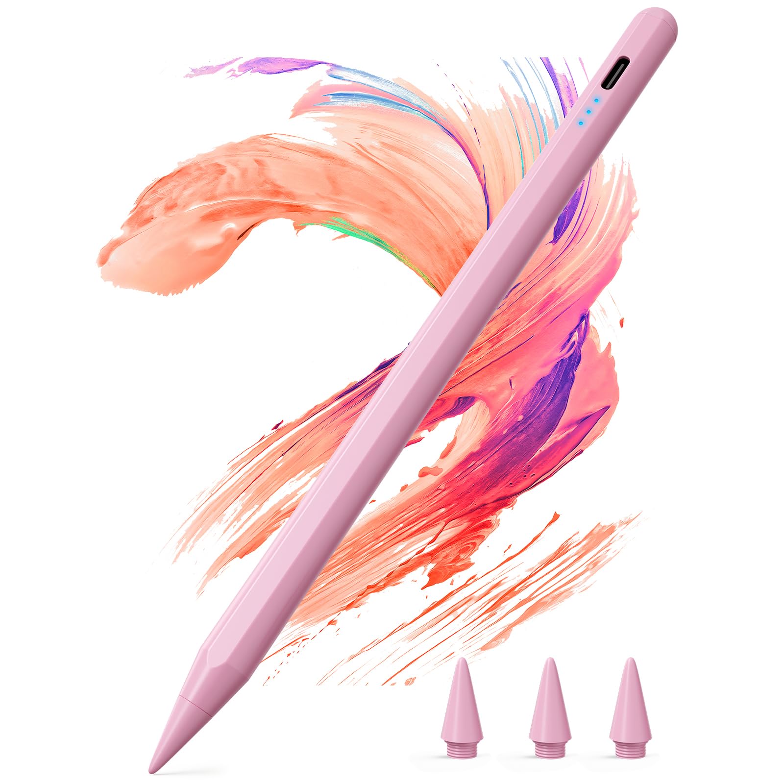 Kingone Stift für Apple iPad 2018-2026, 2X Schnellladung, kompatibel mit iPad 6~11th,Pro 11"/12.9"/13",Air 3~5th,Air 11"/13",Mini 7/6/5th, mit Magnetischer Haftung, Palm Rejection & Neigung, Blau.