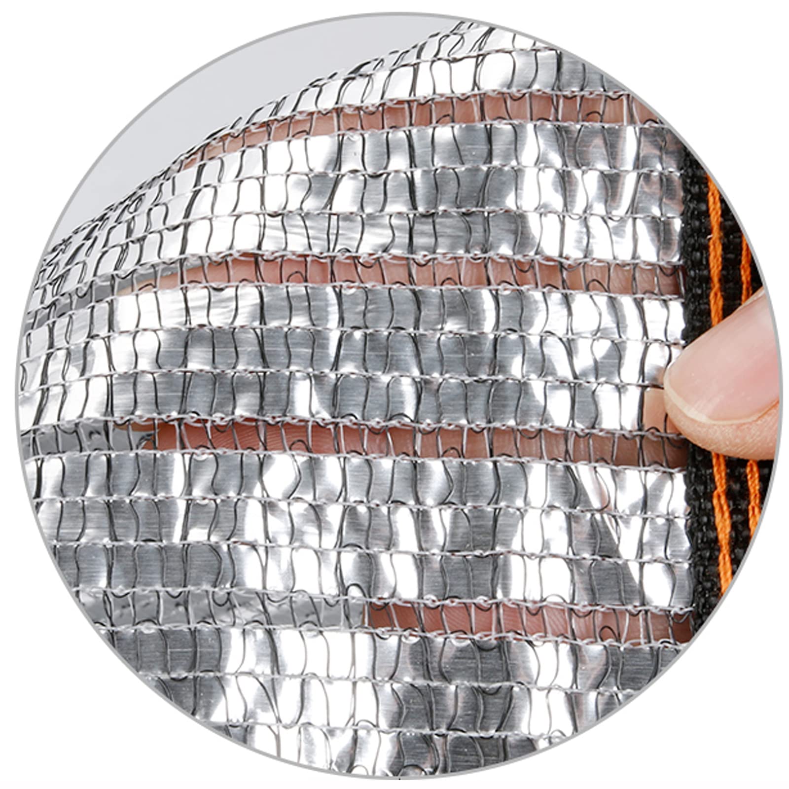 Malla de aluminio eUV Protect 75% con ojales, personalizable, 4 x 15 m, para patio y terraza segura