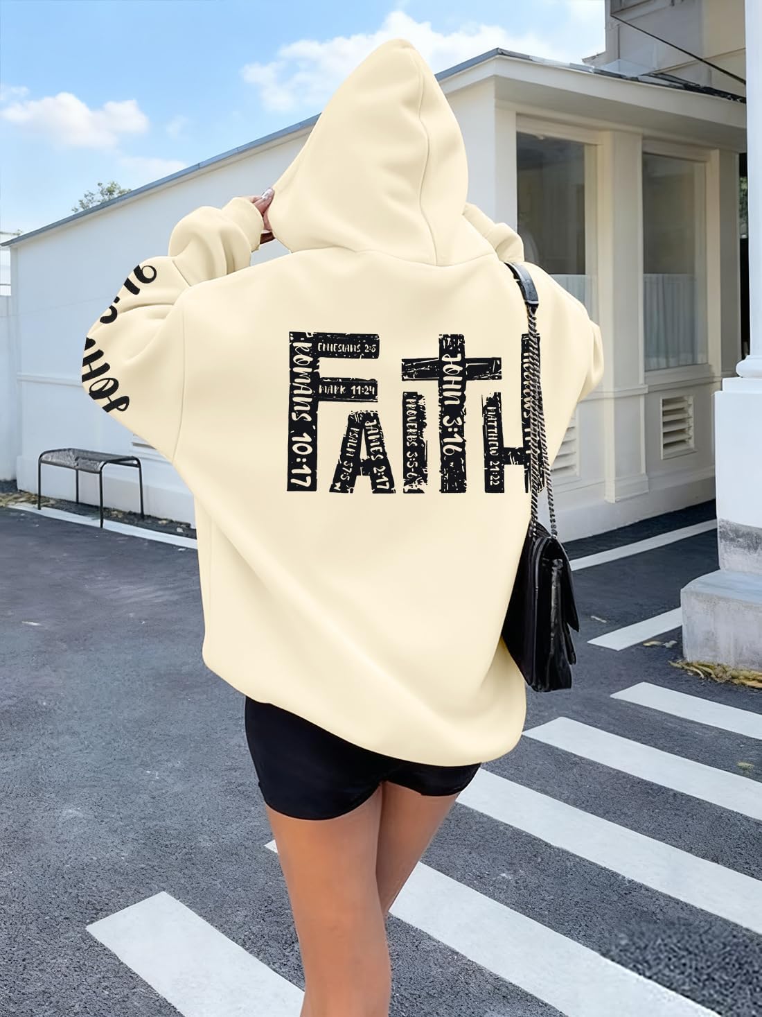 FASHGL Jesus Hoodies for Women Christian Sweatshirts Letter Graphic Faith Sweatshirt Christian Hoodie Long Sleeve Tops - Image 5