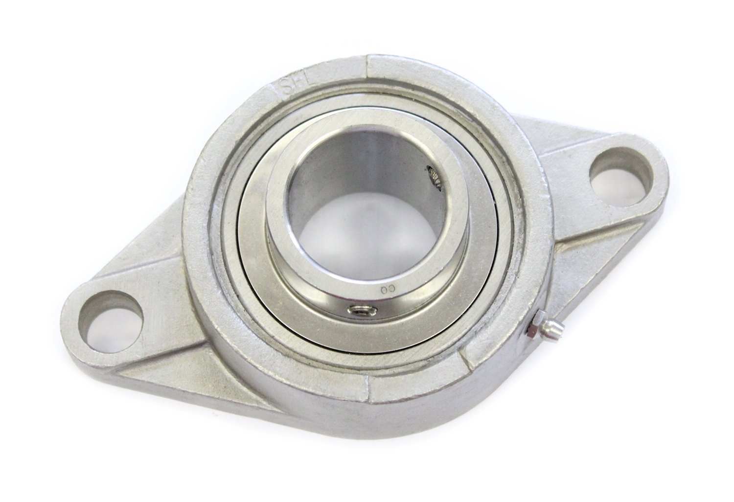SS UCFL 204 Edelstahl Flanschlager mit Niro-Einsatz (rund; 2-Loch) / Bohrungsdurchmesser 20 mm Welle/Gehäuselagereinheit