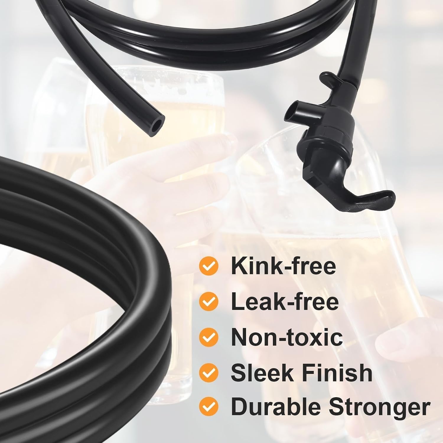 MRbrew 2 Pcs 3FT Beer Tap Tubing, Beer Hose Replacement Kit for Keg Pump