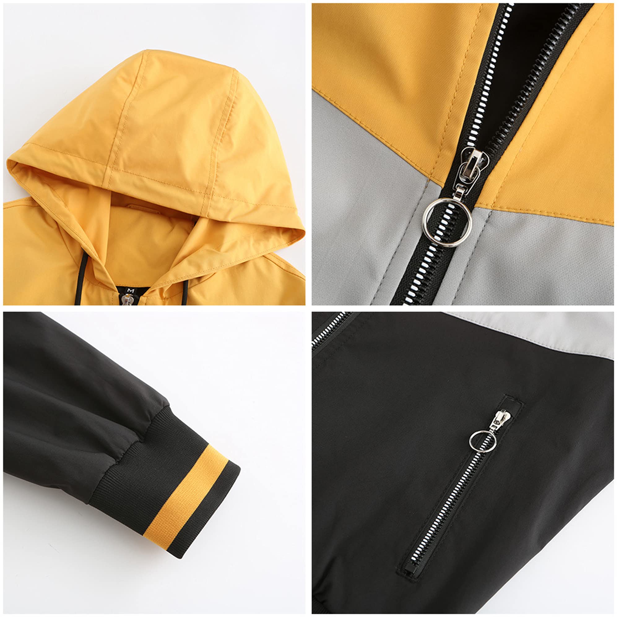 Vestes de Pluie pour Femmes Manteau de Pluie à Capuche Légers et Imperméables pour la Randonnée Cyclisme Course à Pied