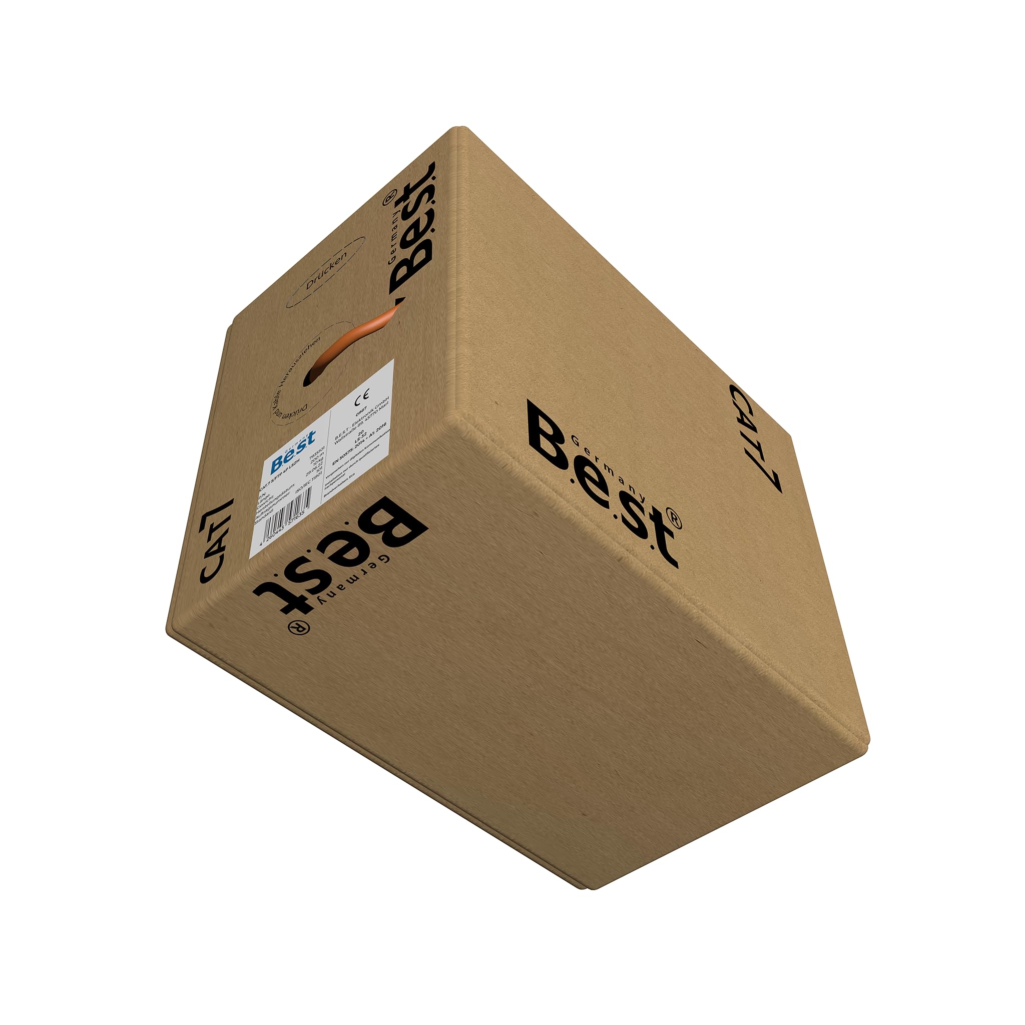 Germany B.e.s.t Cavo di rete LAN CAT 7 200 m - rame puro 10 Gbps compatibile PoE+, LSZH, cavo dati per installazione Internet ad alta velocità