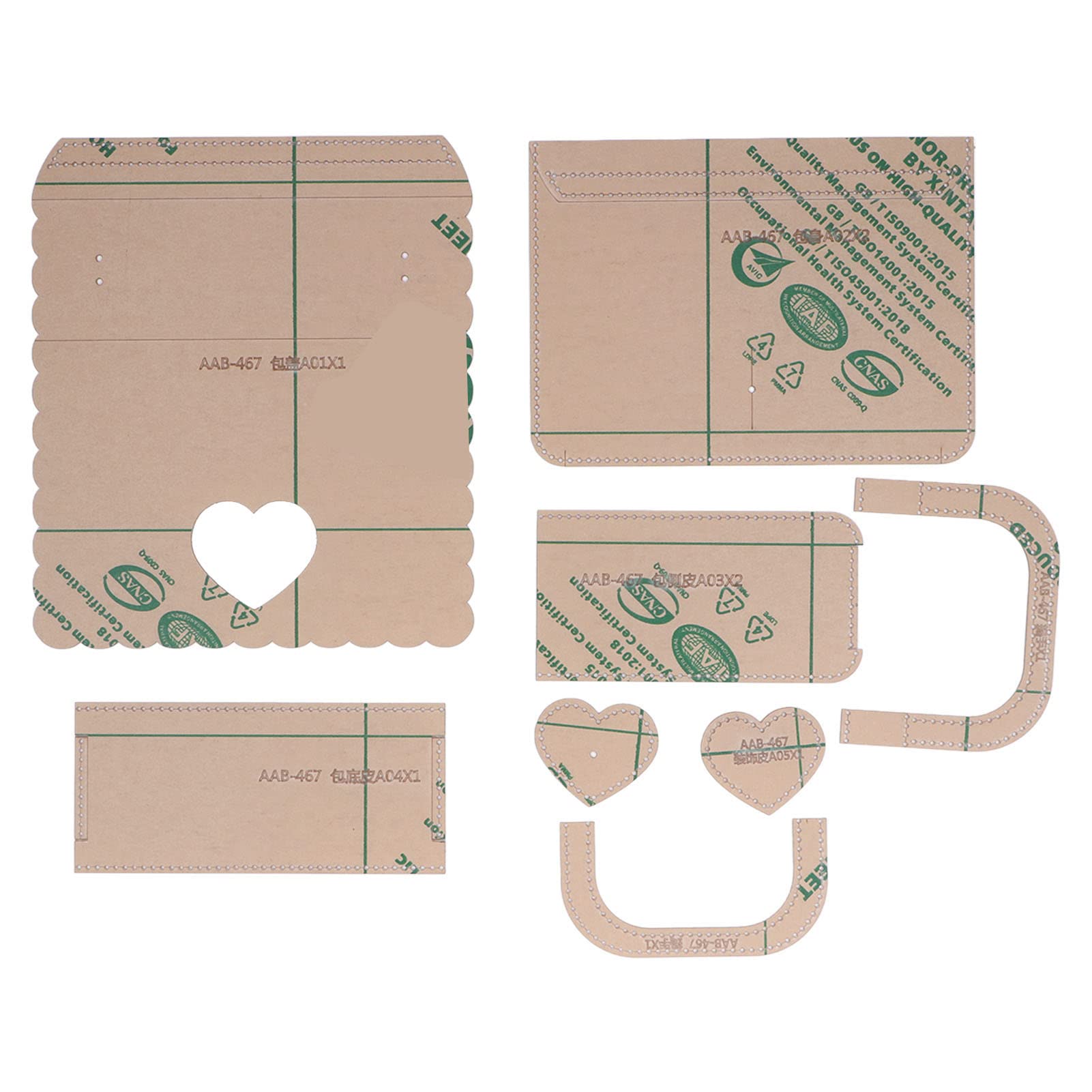 Outils d'artisanat du cuir DIY en acrylique robuste avec gabarits transparents emboîtables