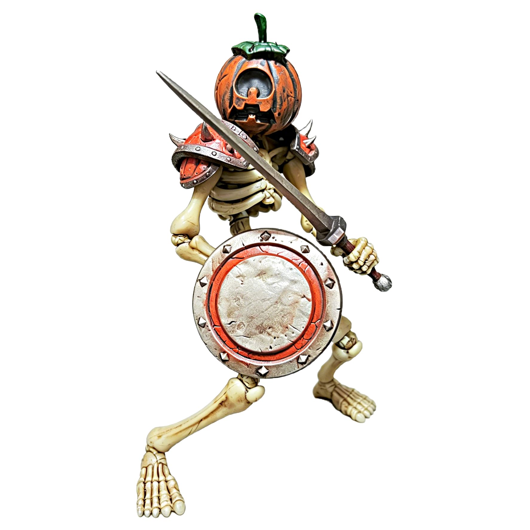 TOYVERSE YOTOTOY Figurka akcji w skali 1/12, smutny oszust z mieczem i tarczą, 18 cm, odkupienie, szkielety, linia nocnych oszustów, alternatywna głowa dyni, zdejmowana zbroja dla dzieci w wieku od 15