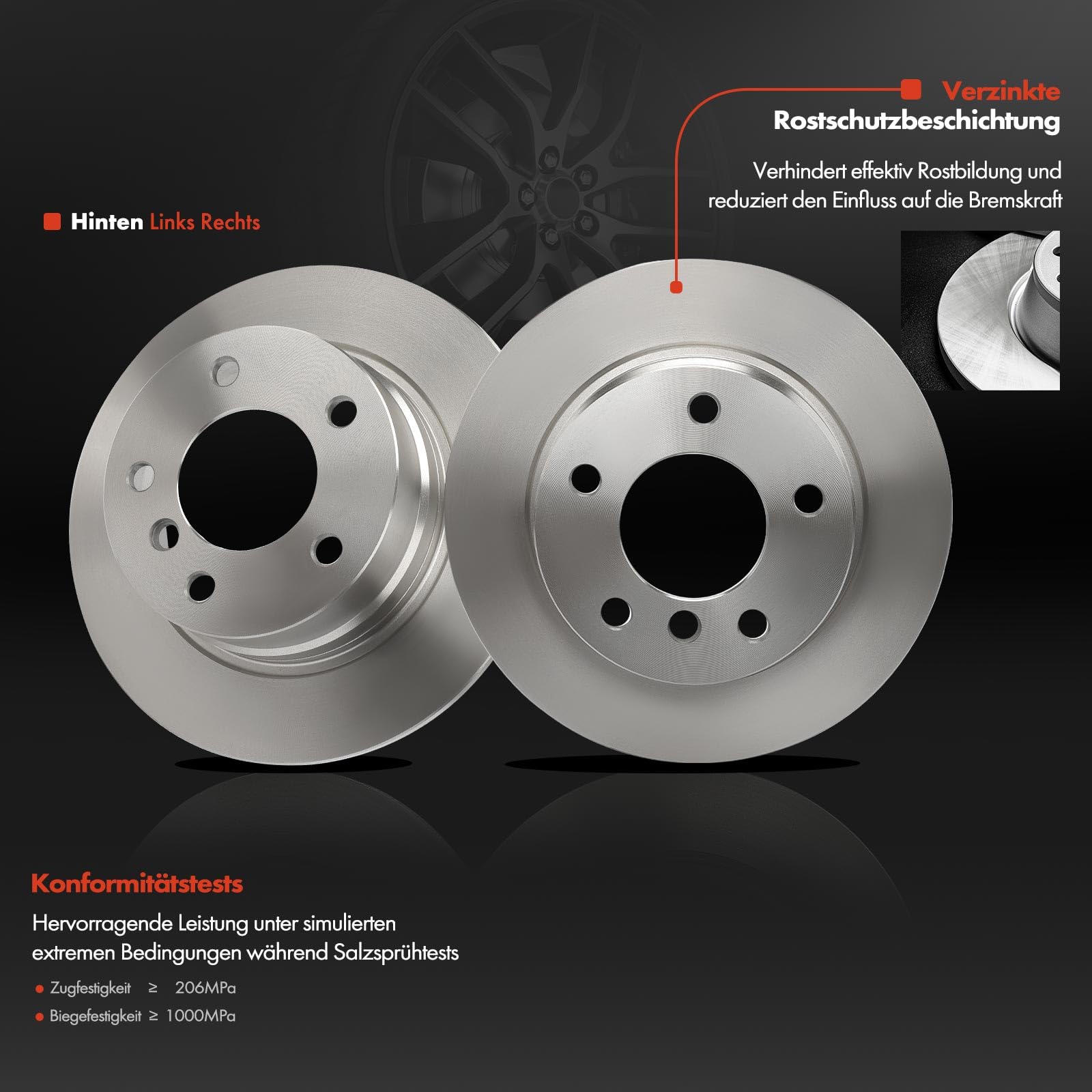 Frankberg Bremsscheiben & Bremsbeläge Set - Hinterachse Für Mazda 3