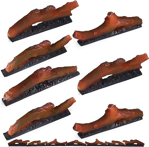 Vista 8 de Chimenea eléctrica de pared, chimenea eléctrica empotrada, decoración de resina sintética, troncos transparentes eléctricos, llama, adecuada