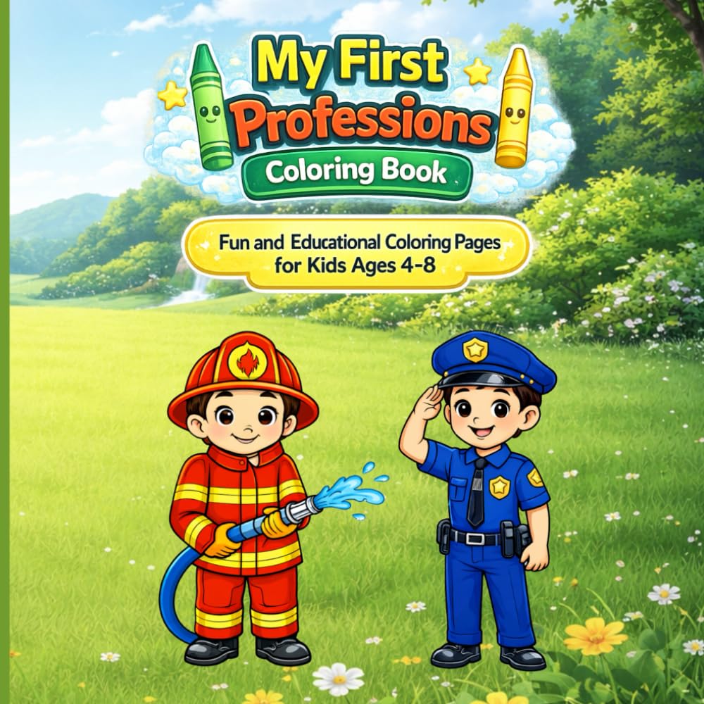 My First Professions Coloring Book: Fun and Educational Coloring Pages for Kids Ages 4-8