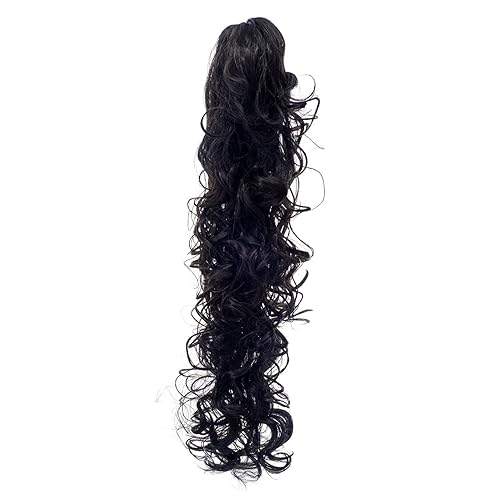 Miniatura 5 de SWACC Extensiones de cabello sintético de 24 pulgadas de largo, con clip de garra, extensiones de cabello sintético con clip para cola de caballo