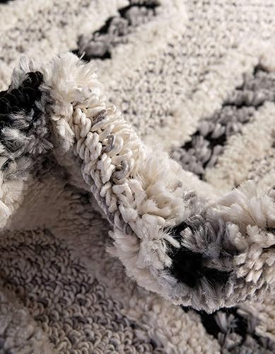 Miniatura 7 de Unique Loom Cherokee Collection Gatlinburg - Alfombra de área (2 pies x 6 pies 1 pulgada, color blanco y negro)