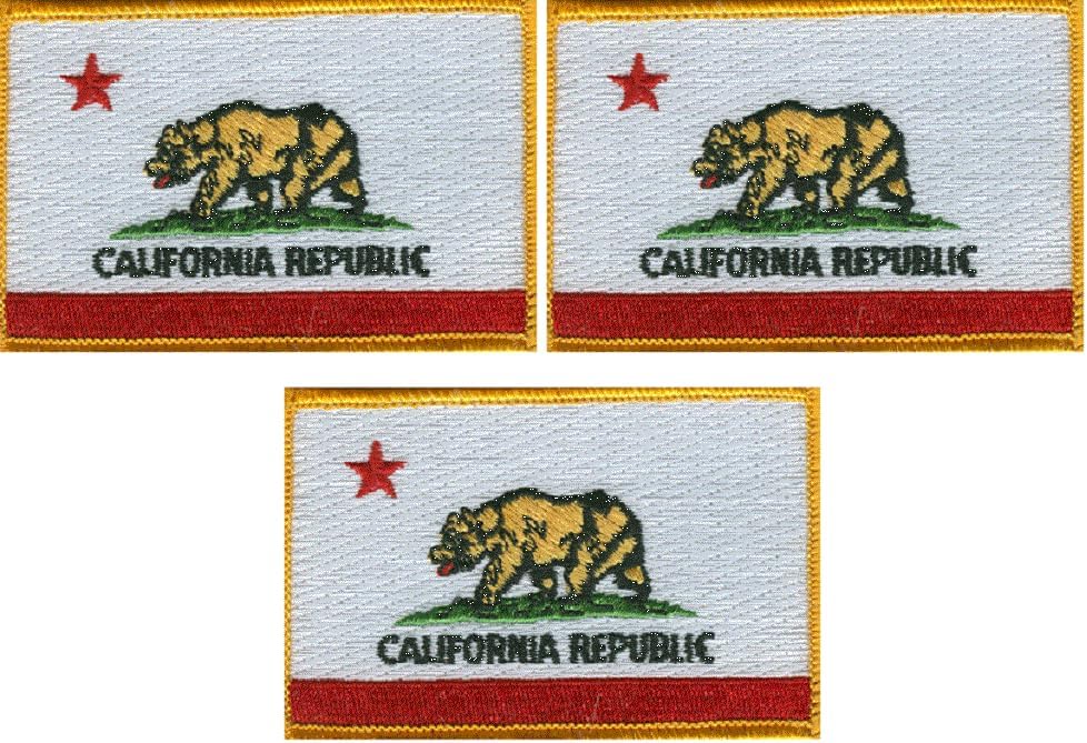 3 Louisiana Flag Patches 3.50 x 2.25 inches, Three State Embroidered Iron On or Sew On Flag Patch Emblems