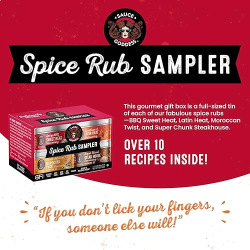 Miniatura 3 de Sauce Goddess Paquete de regalo de 4 latas de especias eleva tus aventuras culinarias con nuestra sabrosa colección de especias para frotar