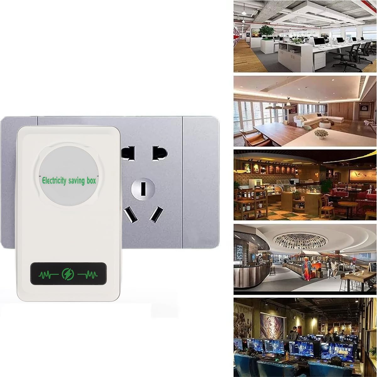 2 Cajas De Ahorro De Energía con Voltaje Estable, Protección contra Sobrecargas Y Material Ignífugo ABS para El Hogar