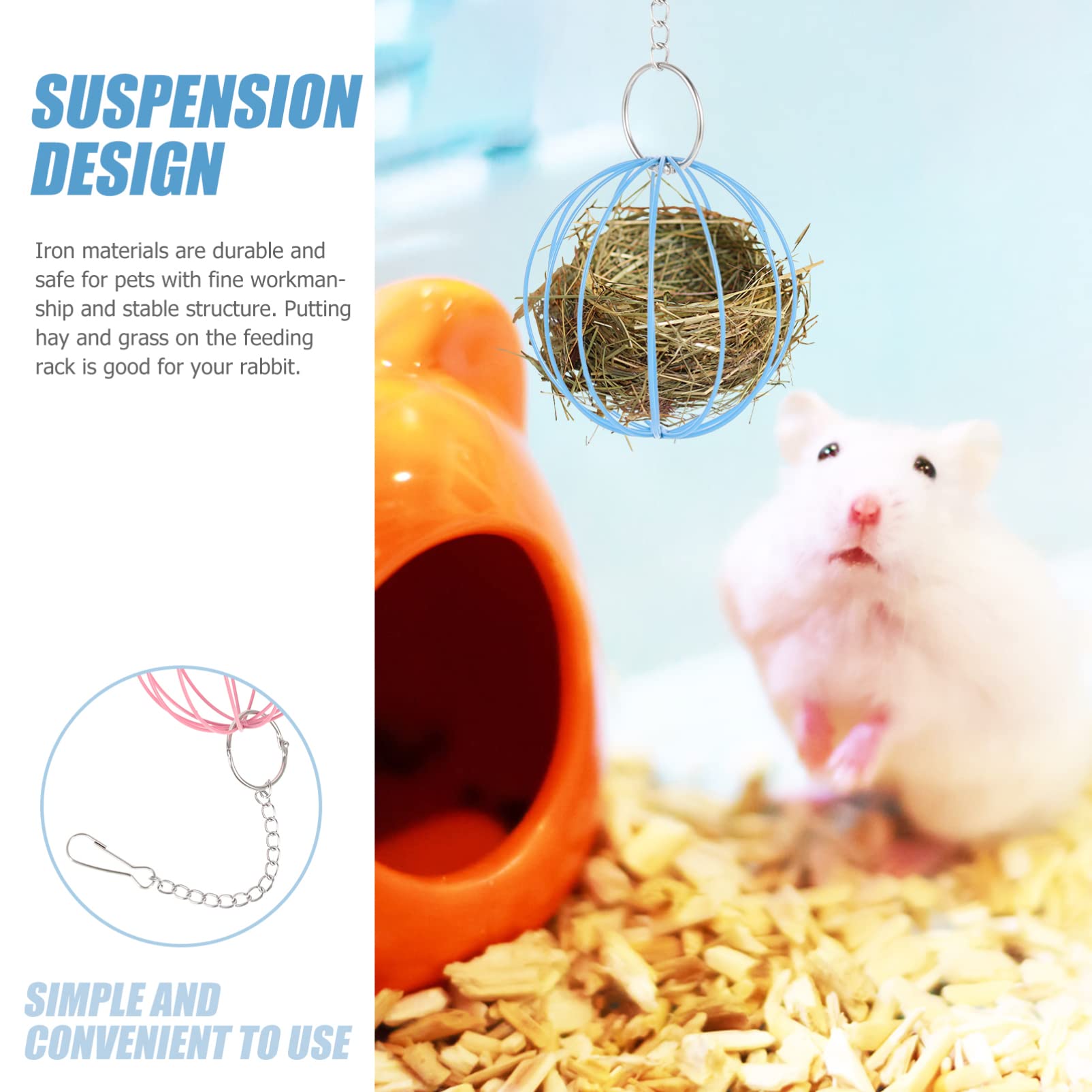 FRCOLOR 10stücke Hängender Futterball Für Kaninchen Und Hamster Futterspender Mit Kette Für Käfignutzung Fördert Spiel Und Entspannung Aus Stabilem