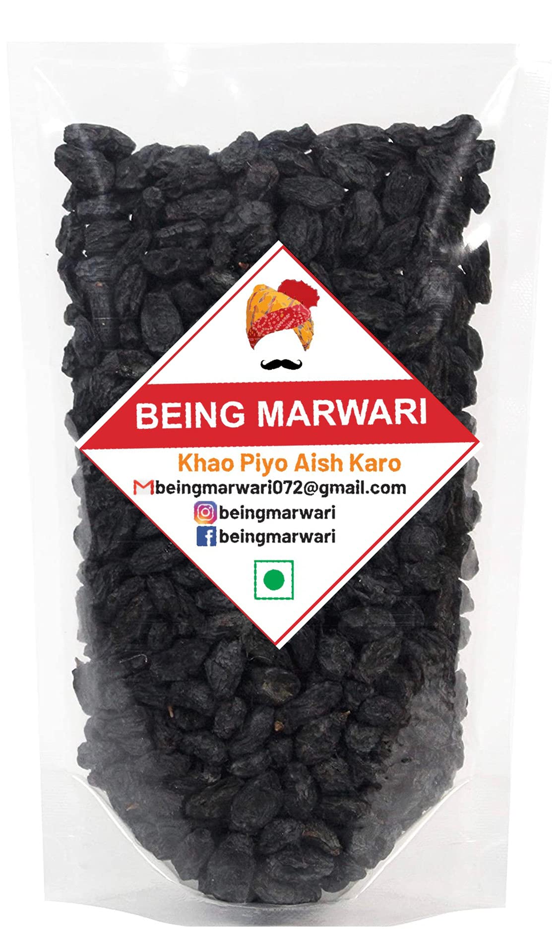 Being Marwari Premium Afghani Black Raisins Seedless - 2kg Dry Dark Grapes Fruits | Kali Kishmish | Munakka | Delicious & Healthy Iron-Rich Snack | Garnish or Add to Fruit Salads, Oatmeals, Mueslis, Trail Mixes, Ice Creams, Baked Goods, Kheer & Ladoo (B093FD5H29) Amazon Price History, Amazon Price Tracker