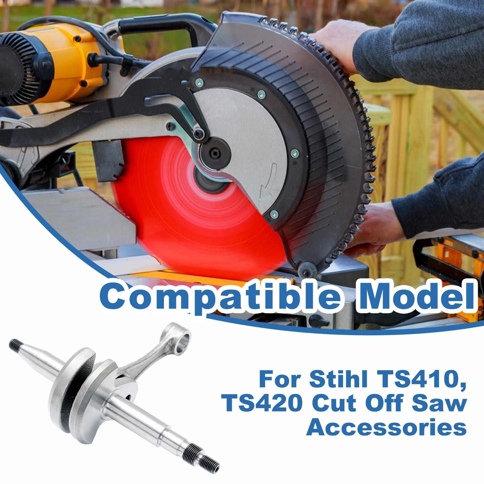 Vilebrequin per Seghe per Calcestruzzo per Stihl TS410 TS420 Seghe da Taglio con Kit Tenute Olio Seghe a Catena Ricambi 4238 030 0400 9640 003 1570