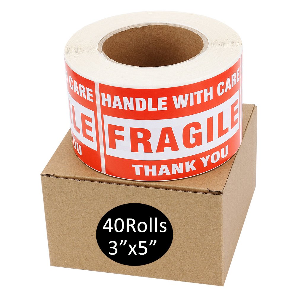 Buy MFLABEL 40 Rolls 3"x5" Fragile Tapes Stamp Handle with Care