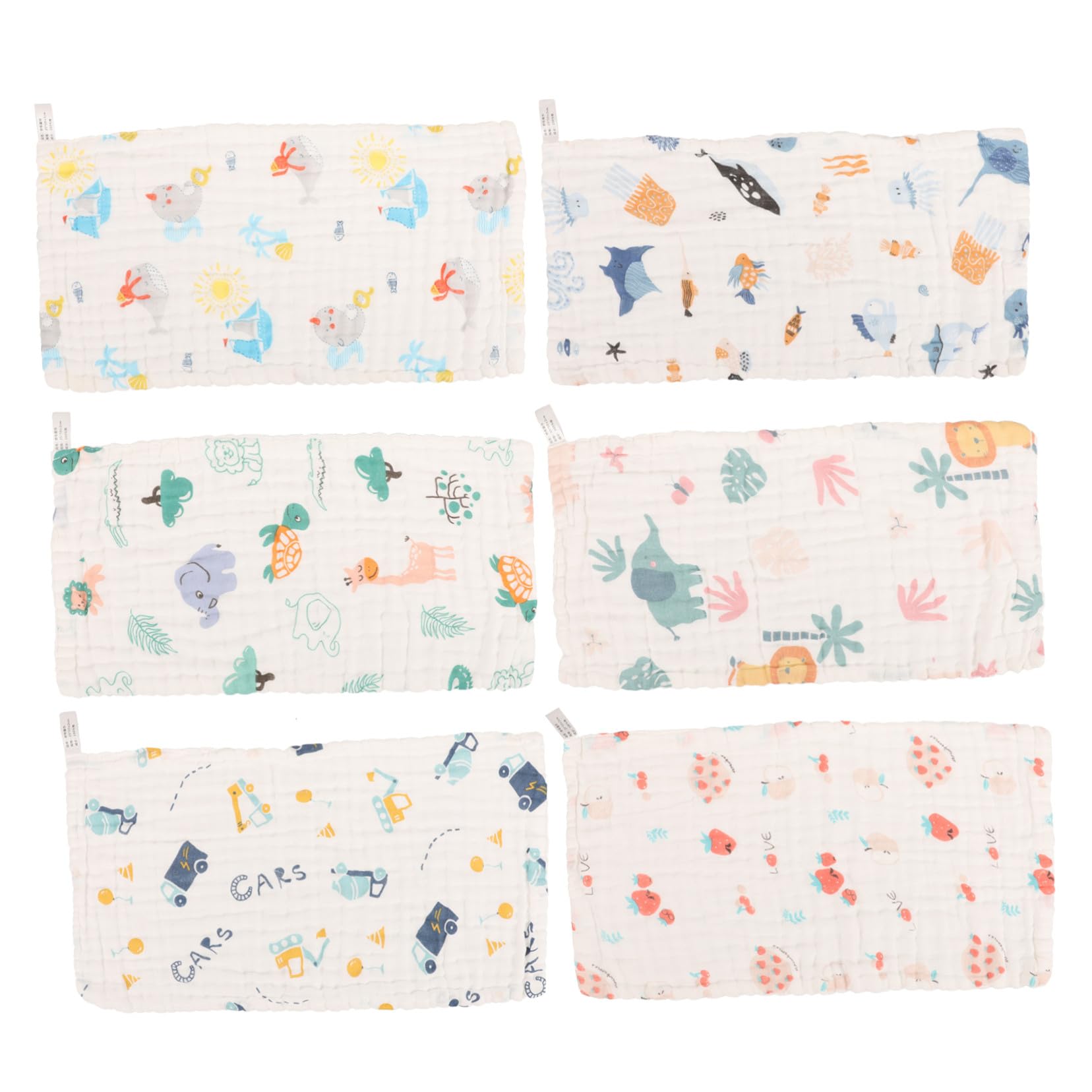 6 piezas Toallitas Muselina Niña Pañuelos Saliva Absorbentes Suaves y Multifuncionales para Cara y Eructos Diseño Infantil para Recién Nacidos y Pequeños
