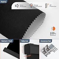 Vista 4 de Kerxwerd Persianas opacas motorizadas ancho personalizado 21-110 pulgadas persianas enrollables con cenefa Bluetooth APPControl compatible con Alexa