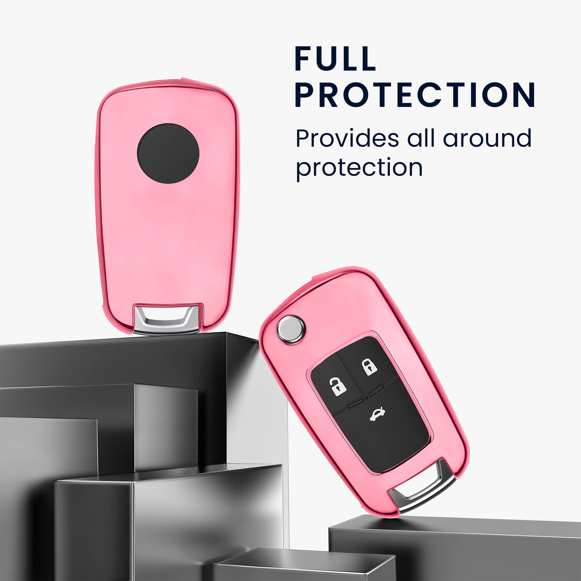 Chevrolet Key Fob Cover - Red TPU Protector Case For 2-Button Flip Keys