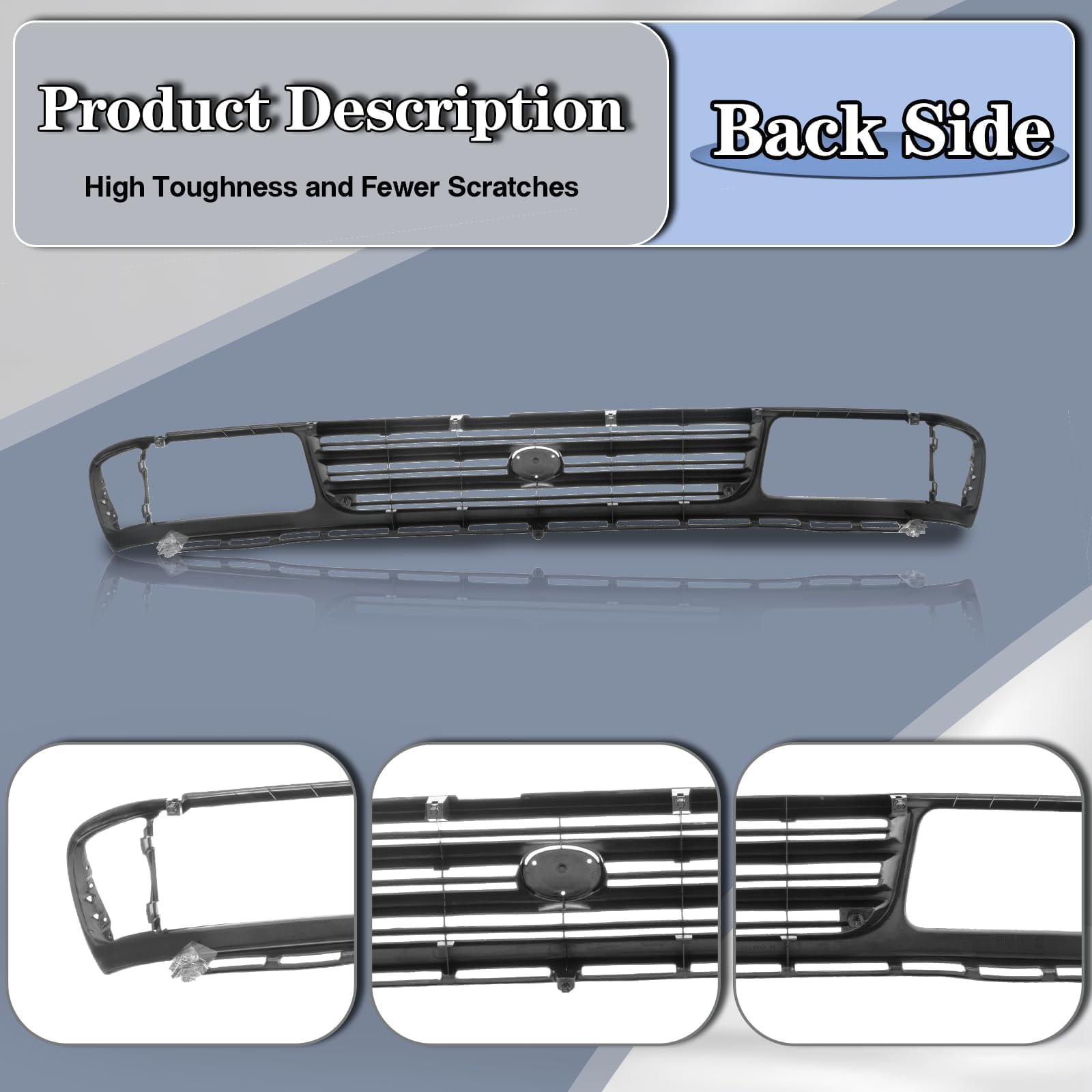 Amazon.com: CarPartsDepot Dark Gray Grille with Headlight Holes
