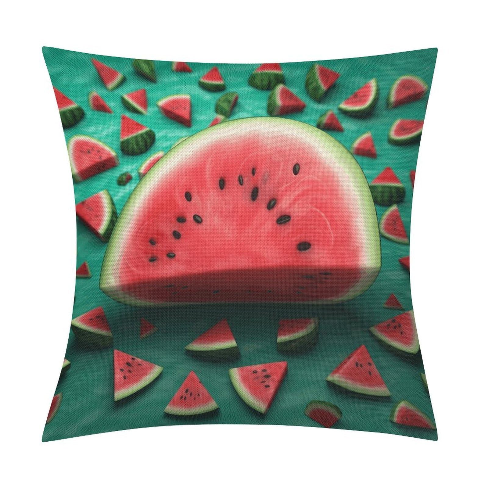 Fodpand Style Dream Watermelon Pillow Covers 18X18 Inch, Pillow Cases Boho Farmhouse, Throw Pillow Covers For Couch Sofa Bed Spring Home Decor