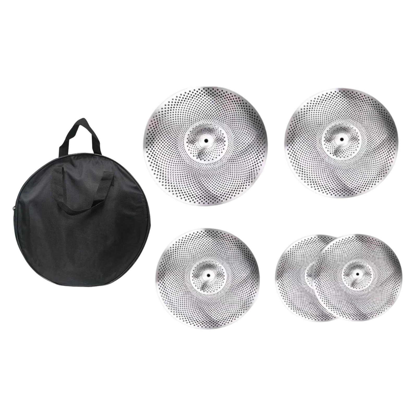 Becken 5 Stück 14 Hi Hat 16/18 Crash 20 Zoll Ride Low Volume Beckenpaket Für Schlagzeug Proberaum Anfänger(14-20in 5PCS)