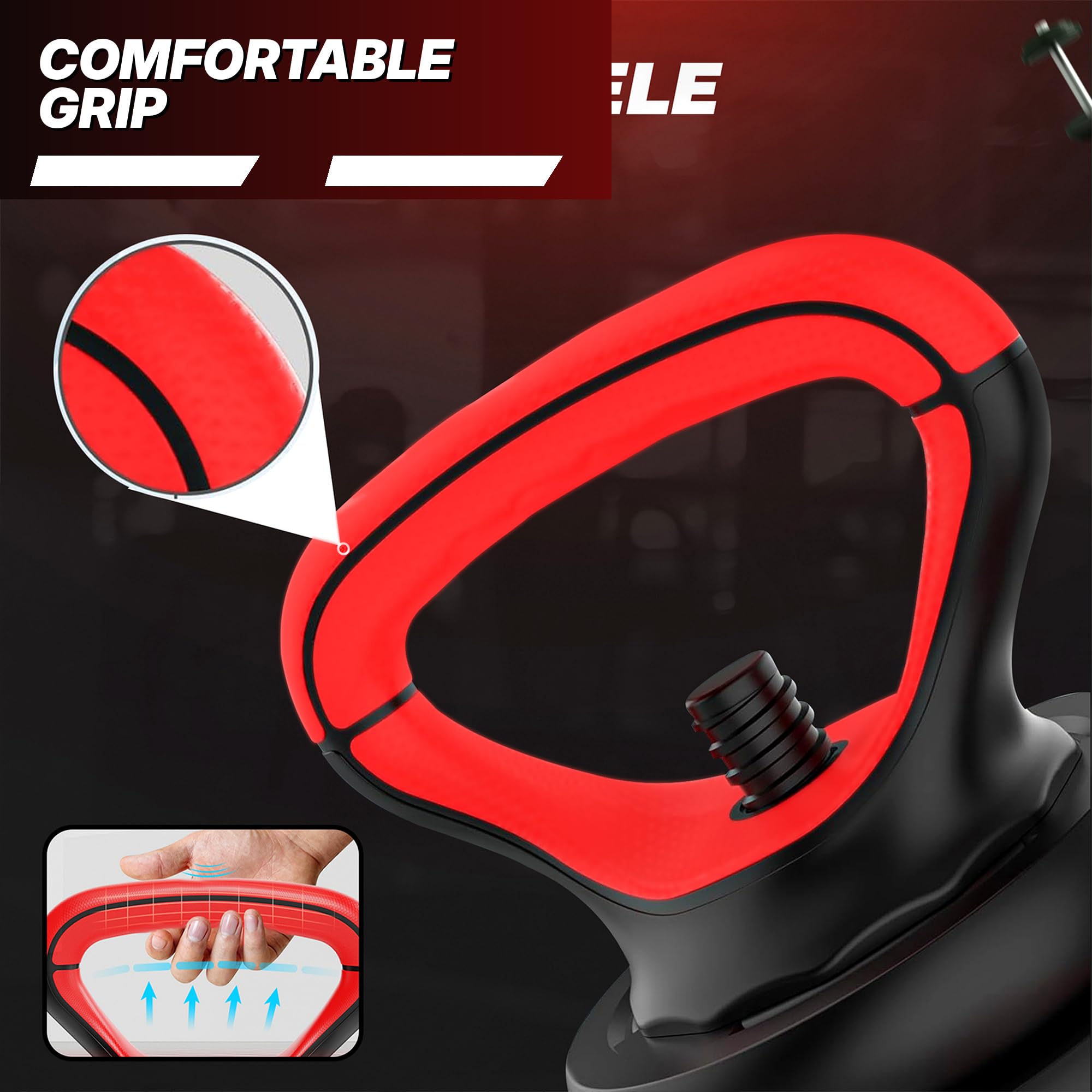 20 kg, kit per sollevamento pesi 5 in 1 con barra lunga, kettlebell, ruota addominale e manici pompe, set pesi per sport domestici, principianti e confermati, nero