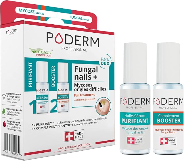 PODERM - PACK OF 2 SEVERE FUNGAL INFECTION PRODUCTS - Special comprehensive treatment for difficult to treat fungal infections - Professional foot/hand treatment - Quick & easy - Swiss Made