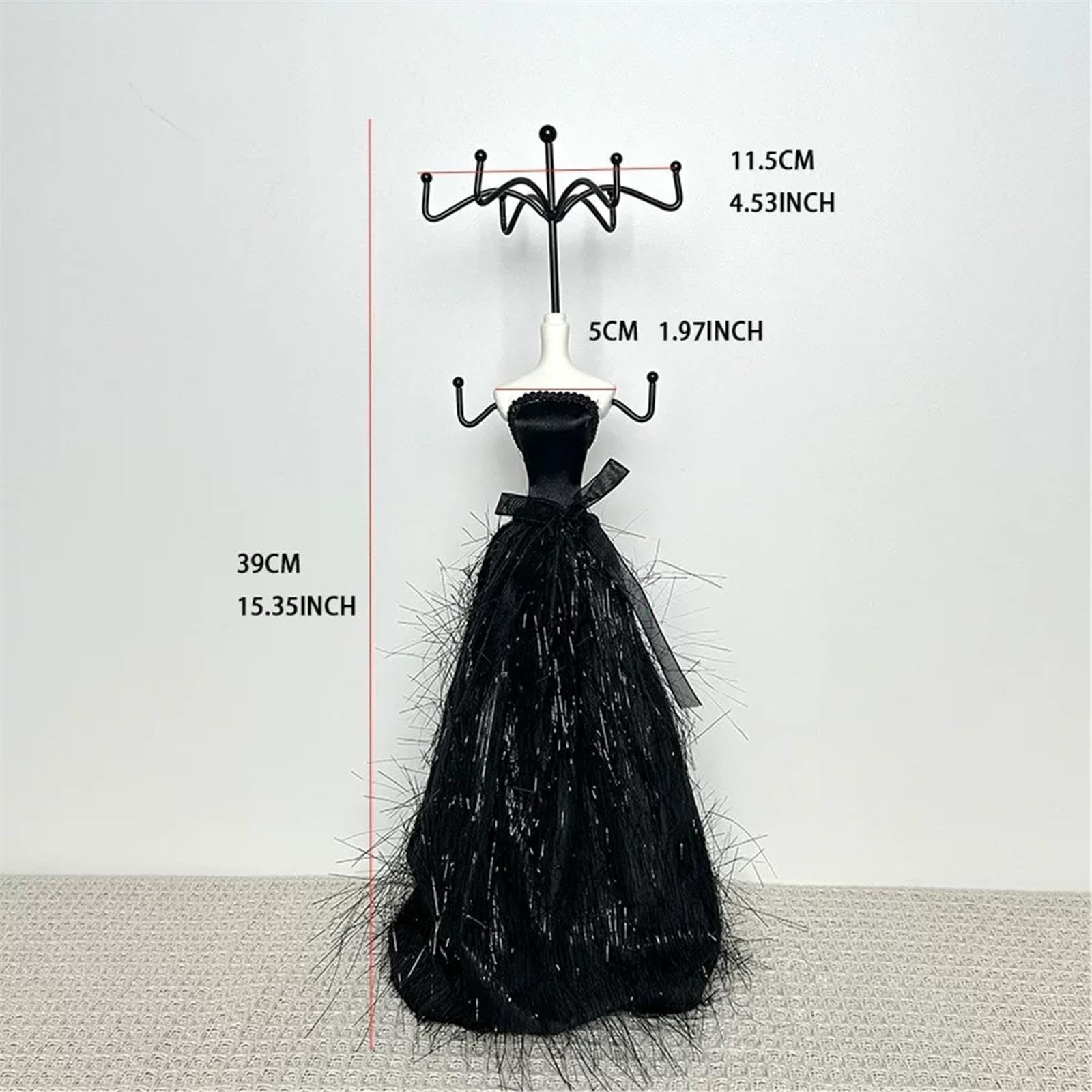 Joyeros Mujer Organizador Soporte de joyería de Tela for Vestido de maniquí con Ganchos de Metal Soporte Joyas