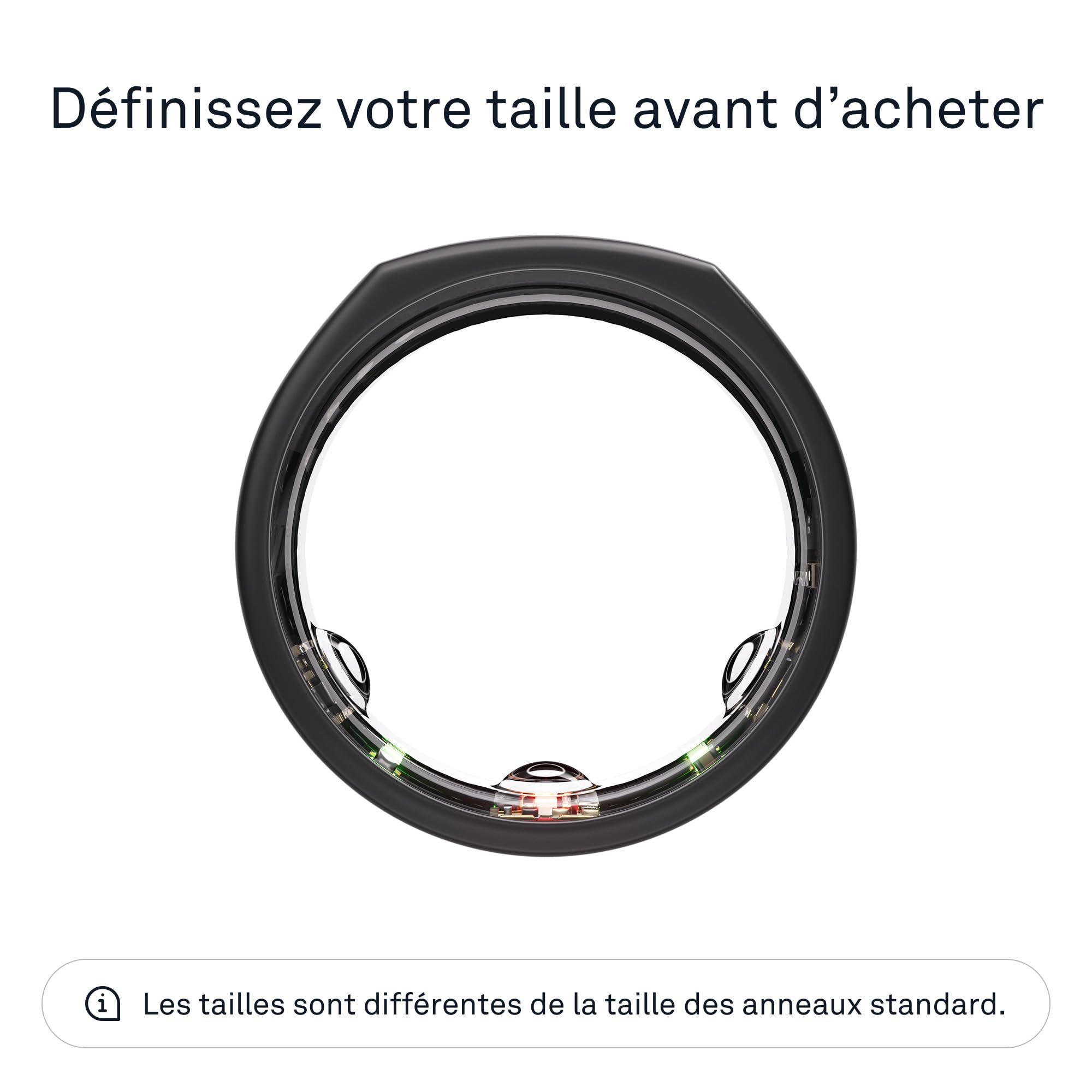 Oura Gen3 Heritage Anneau connecté - Taille 6, Stealth | Suivi sommeil, fréquence cardiaque et activité - Max. 7 jours d'autonomie - Compatible iOS/Android - Baguier Oura pour trouver votre taille