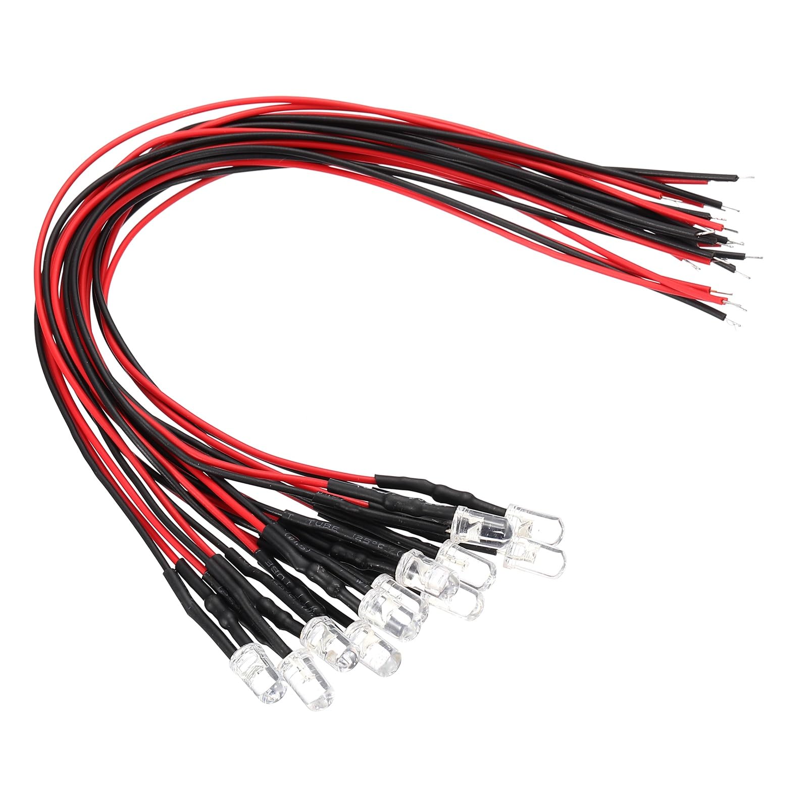 VIAPUICE 20 Pcs 3mm Pre-Wired Small Emitting LED Lights Width 12V Light,Emerald Green High Brightness LED Diode Light for DIY Electronics Experiments, Indicator Lights, PCB Circuits