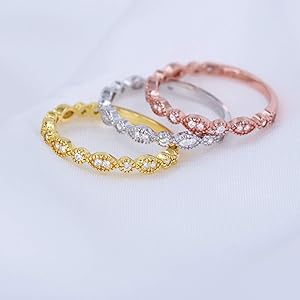 Amazon.com: espere Milgrain Marquise & Round Cubic Zirconia