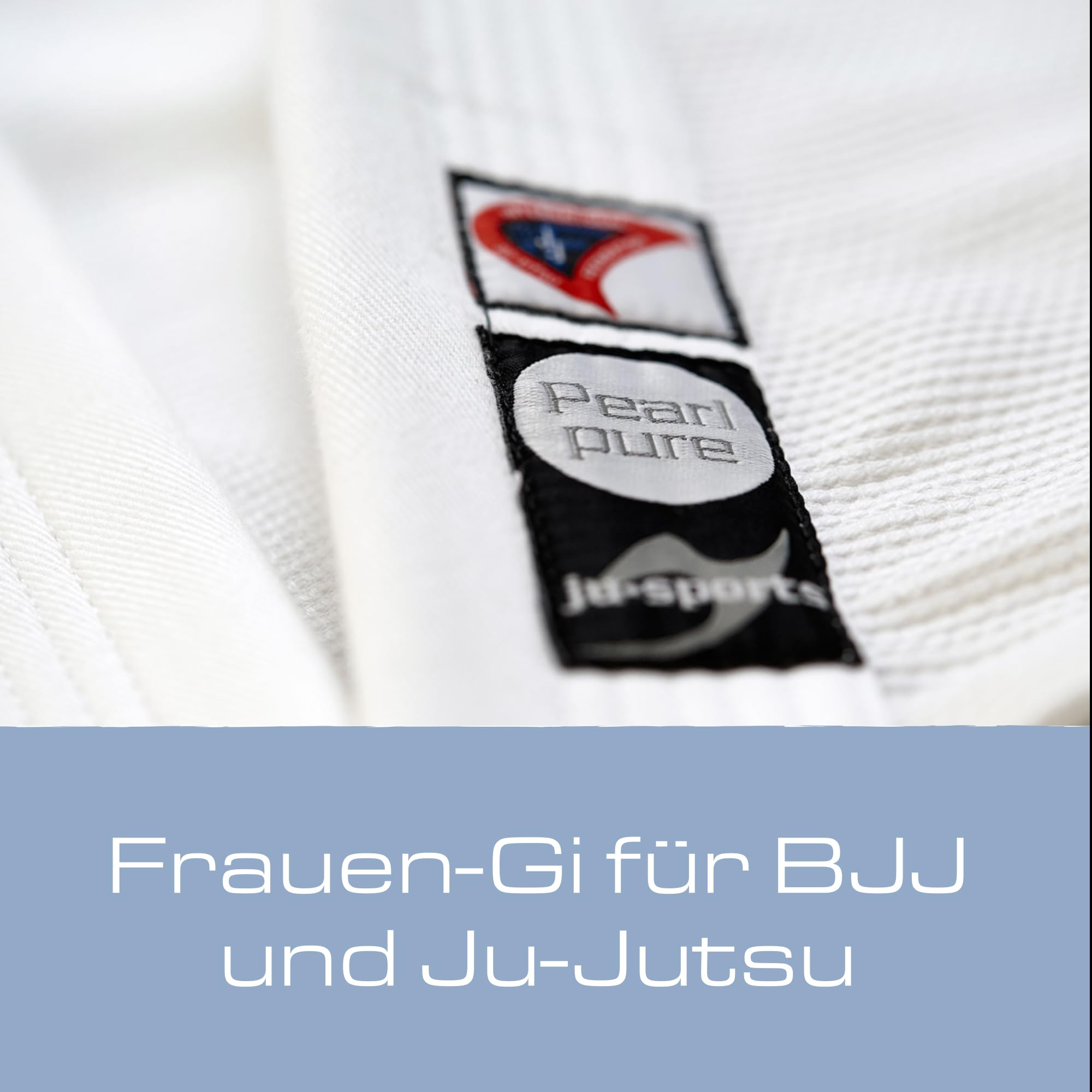 Ju-Sports BJJ Gi Pearl Pure Lady Cut weiß - Schmal geschnittener Brazilian Jujutsu Anzug speziell für Damen, 100% Baumwolle, Stoffgewicht 550 g/qm in Pearl-Webung
