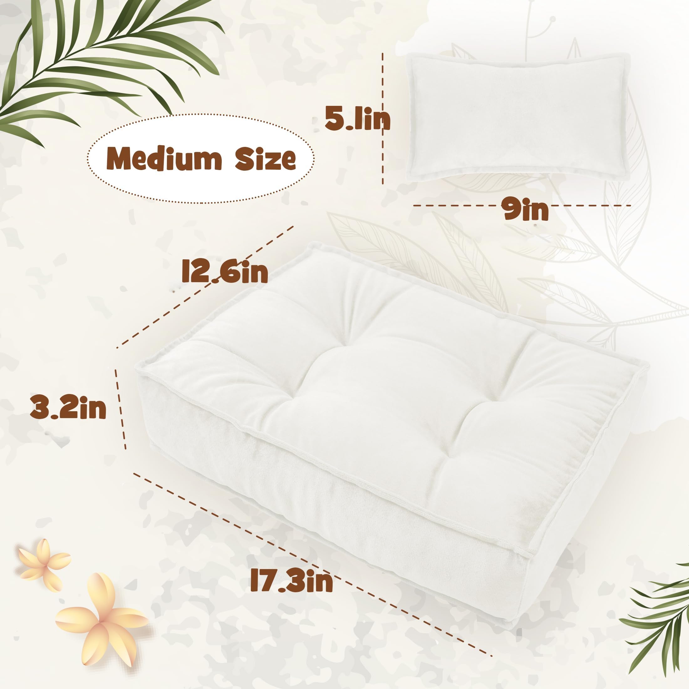 Accessoires de Photographie pour Nouveau-né - Coussin Blanc - Matelas - Tapis de Lit pour Studio - Oreiller de Séance Photo pour Bébé en Coton