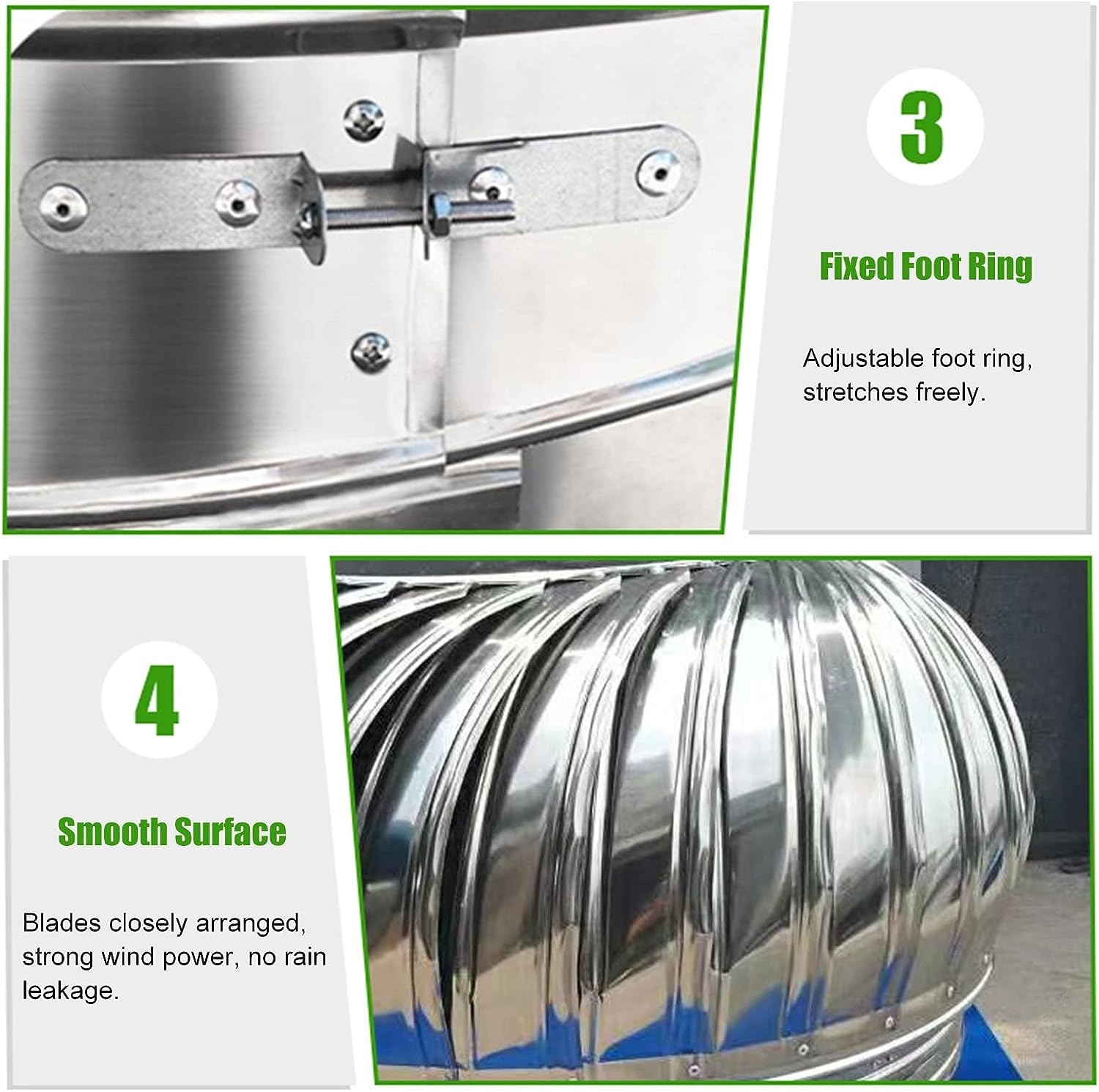 Osłona wentylacji przewodu kominowego do Restaurant Kuchnia, HVAC Dach Wentylator turbinowy do Komin, Houses Poddasze i Szopa Dach, Wodoodporna Anti-Bird Dryer Wyciąg Nasada (Rozmiar: 600mm/23.6 w)
