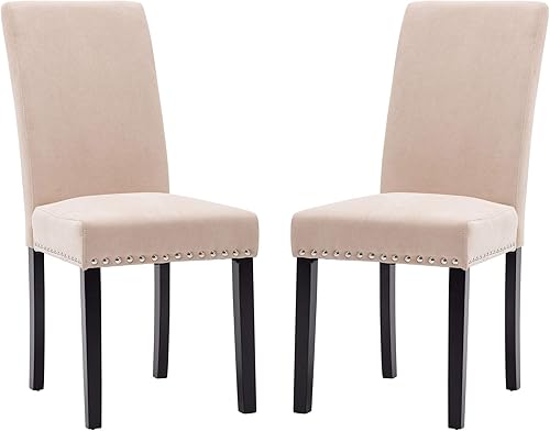 GOTMINSI Sillas de comedor tapizadas para sala de estar, silla Parson acolchada de tela, silla Parson para cocina, sala de estar, silla auxiliar sin