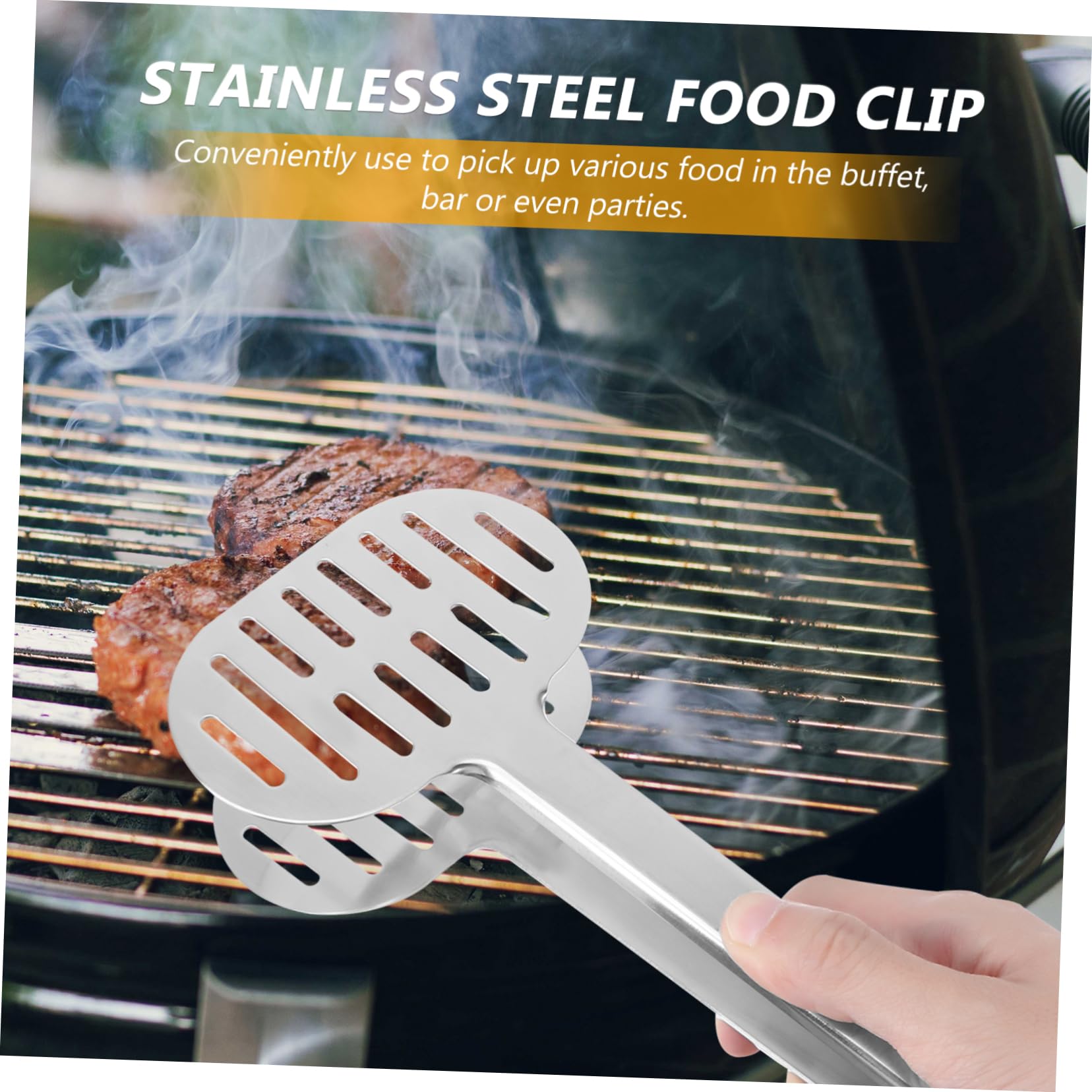 MAGICLULU 2 Piezas aperitivo barbacoa al aire libre pinza espátula pinzas para pasta pinzas de cocina para servir pinza para alimentos de acero inoxidable exterior clip de pan clip de comida