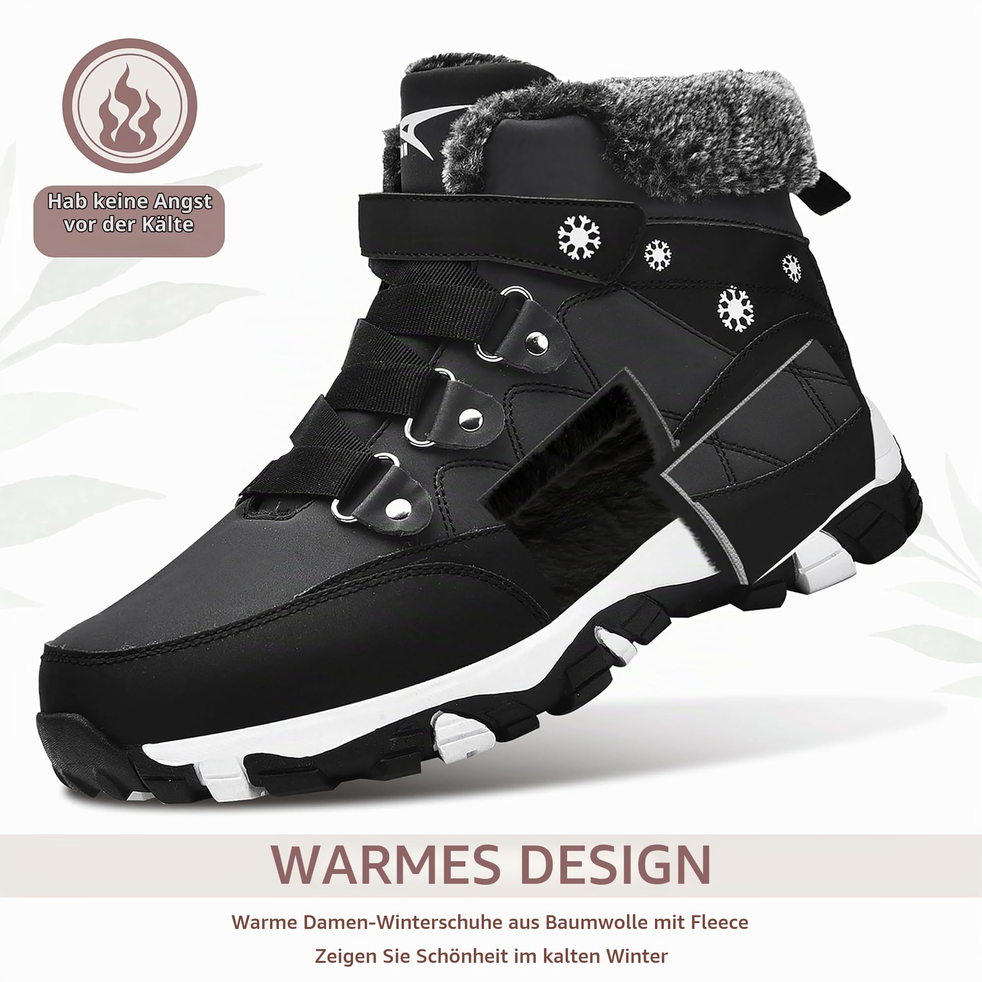 ASHION Winterstiefel Damen Winterschuhe Wanderschuhe Warm Gefüttert Schneestiefel Winter Outdoor Trekking Boots